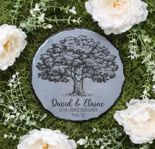 Personalized Anniversary and Wedding Gift for the Couple Garden Stone