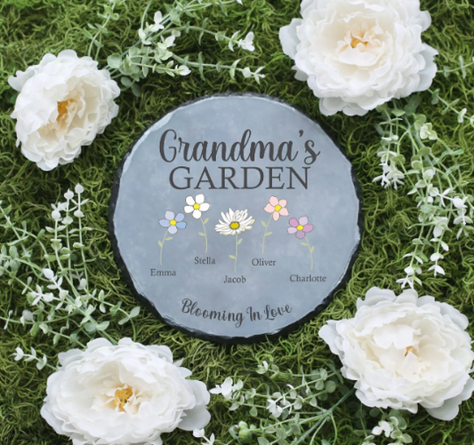 Personalized Cute Flowers Garden Stone for Grandma
