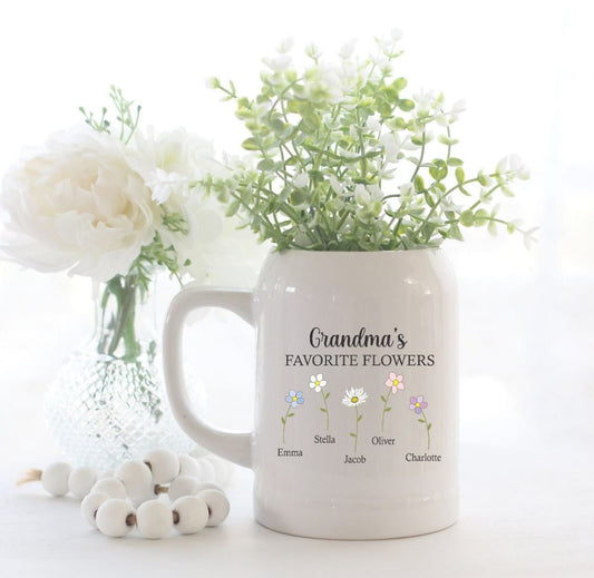 Mother's Flower Vase with Beautiful Flowers