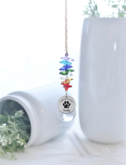 Pet Memorial Crystal Suncatcher "Forever Loved"