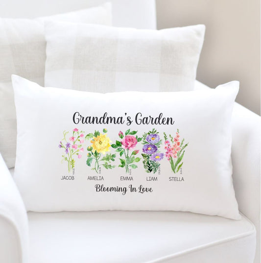 Mother's Throw | Lumbar Pillow with Birth Flowers